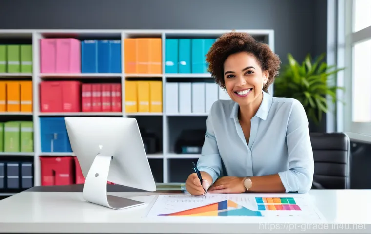 무역 업무를 위한 스프레드시트 활용법 - **Prompt:** A successful Brazilian female entrepreneur, around 30-40 years old, sitting comfortably ...