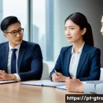 Home 16 무역 전문가의 계약 협상 성공 전략 - A professional international business negotiation scene featuring diverse participants from Asia and...