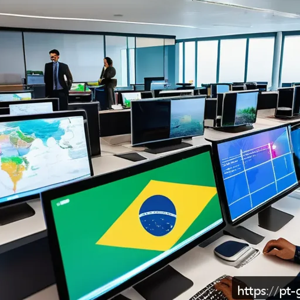 해외 시장 조사 및 전략 수립 방법 - A vibrant and dynamic digital marketing office scene focused on international expansion, showing a d...